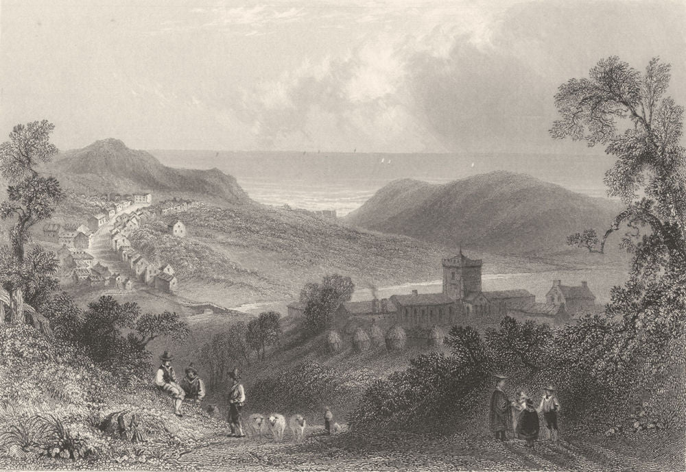 CUMBRIA. St Bees College. (Bartlett/Finden) 1842 old antique print picture